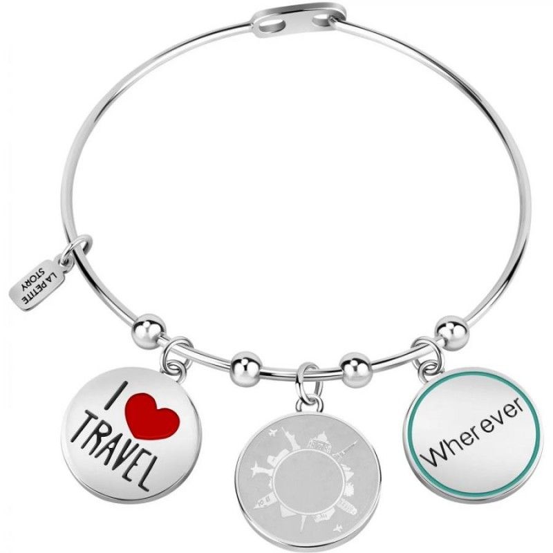 Bracciale Donna La Petite Story LPS05ATA06 in acciaio rodiato con charms pendenti collezione Love