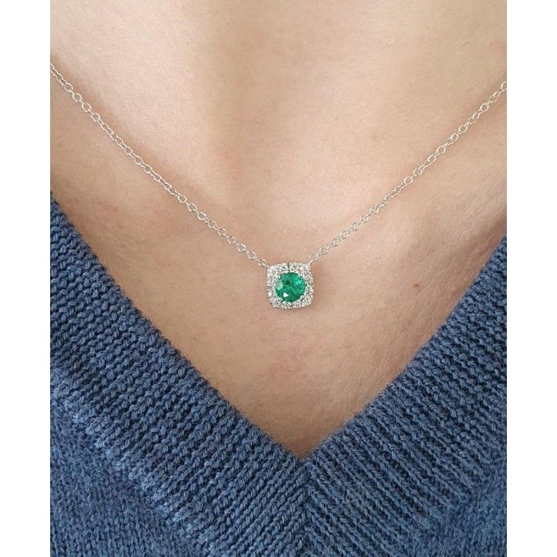 Collana Donna CRIERI in oro con smeraldo e diamanti collezione Bogotà - PPLPPK052DE1420-A