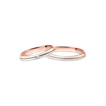 Acquista Fede nuziale POLELLO in Oro Bianco e Rosa 18kt - D2892UBR