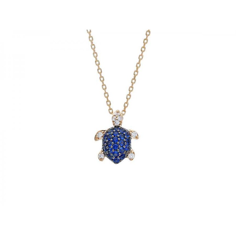 Collana Donna LJ ROMA 1962 in oro, zaffiri blu e diamanti - 254299