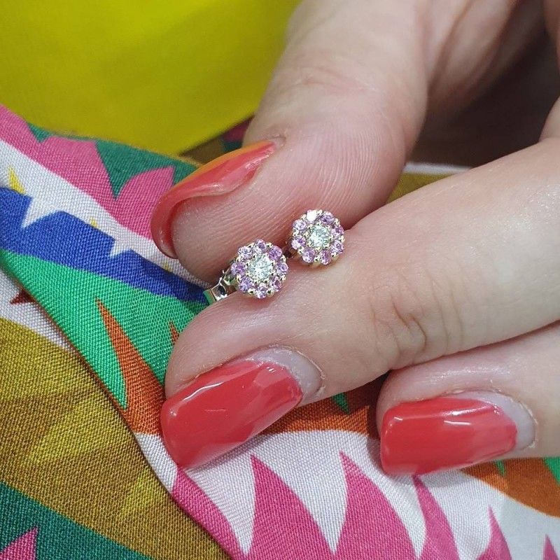 Orecchini Donna POESIA BY CRIERI in oro, diamanti e zaffiri pink collezione Naif - OF2NAK034DP2000