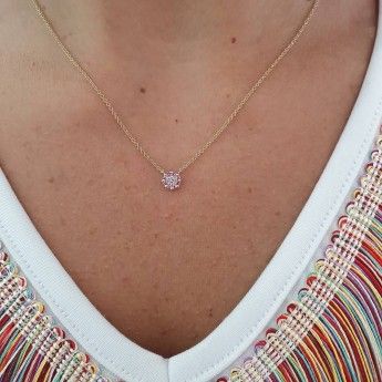 Collana Donna POESIA BY CRIERI in oro, diamanti e zaffiri pink  collezione Naif  -  PF1NAK017DP2420
