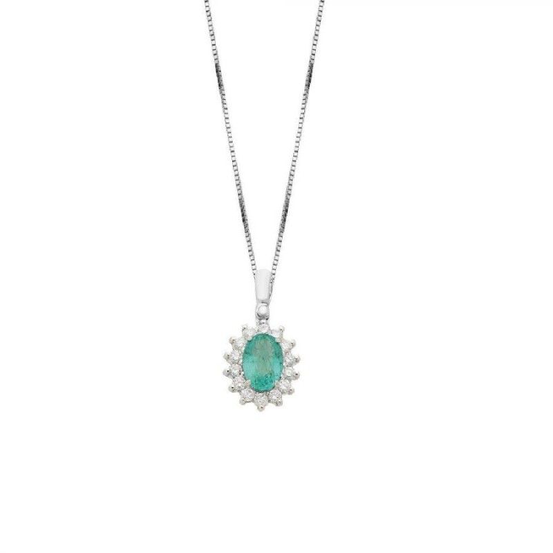 Collana Donna I GIOIELLI DEL SOLE in oro 750, Diamanti e Smeraldo - CLG005S