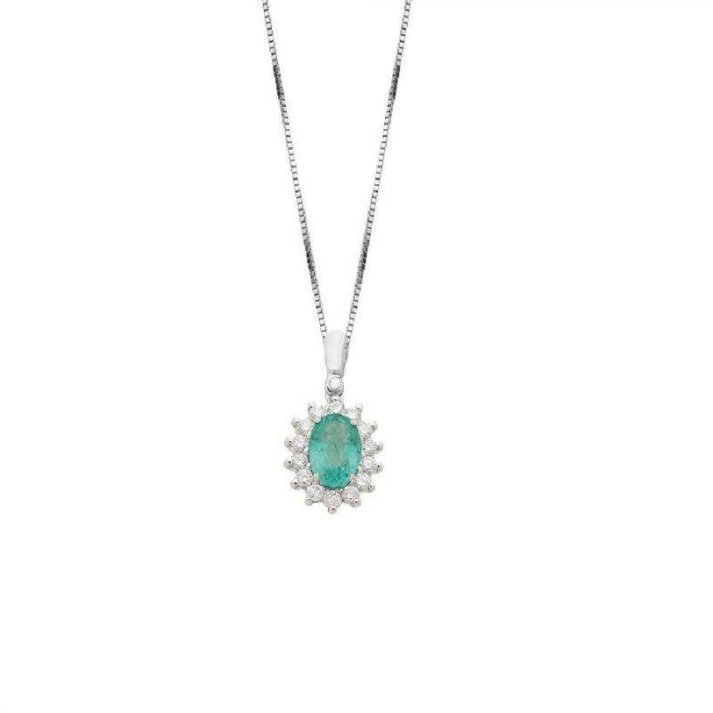 Collana Donna I GIOIELLI DEL SOLE in oro 750, Diamanti e Smeraldo - CLG006S