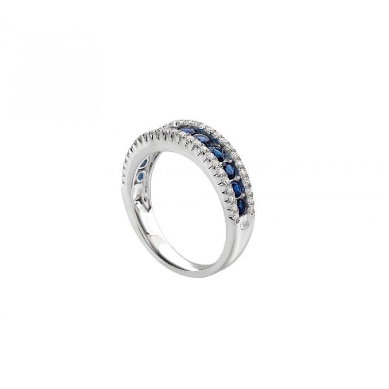 Anello Donna GIORGIO VISCONTI in oro, zaffiri blu e diamanti - ABX14189Z