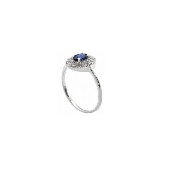 Anello Donna GIORGIO VISCONTI in oro, zaffiro blu e diamanti  -  AB16586BZ