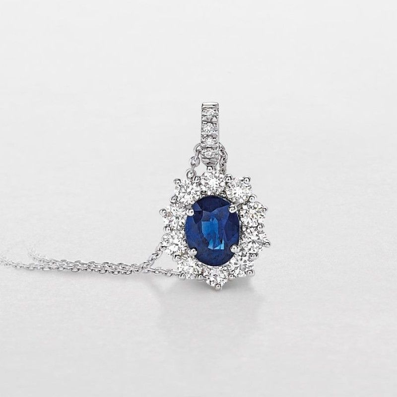 Collana Donna GIORGIO VISCONTI in oro, zaffiro blu e diamanti  -  GB36111AZ