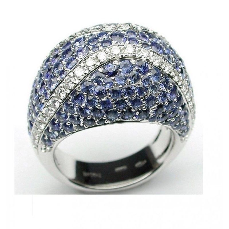 Anello Donna DAMIANI in oro, zaffiri blu e diamanti collezione Match Ball  -  20008853