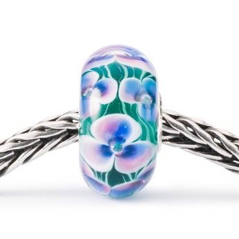 Beads TROLLBEADS   -   Viole del Pensiero  -   in Vetro   -  TGLBE-20348