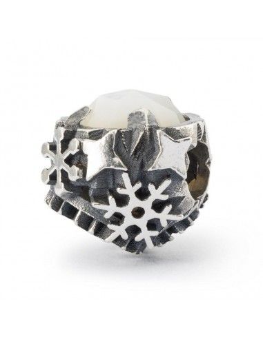 Beads TROLLBEADS   “Baci di Neve” in argento 925 e madreperla  -  TAGBE-00293