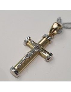 Croce Unisex in oro giallo ed oro bianco 750  -  495.CR63220