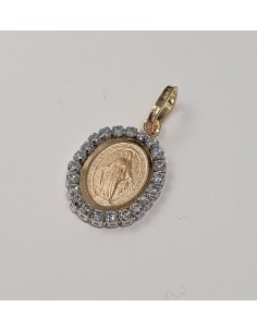 Madonnina Donna in oro giallo ed oro bianco 750 - 483.MD55162