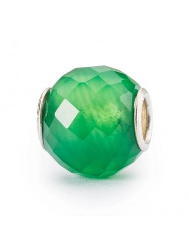 Beads TROLLBEADS  -  Onice Verde Rotondo Sfaccettato  -  in pietra preziosa  -  TSTBE-00036