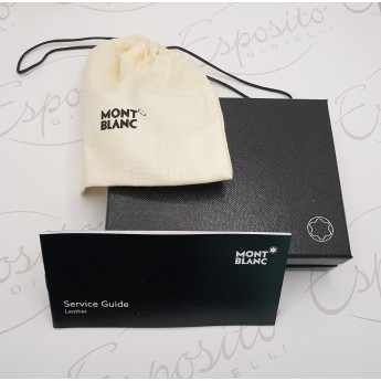 Portafoglio Montblanc 126215 in pelle nera/blu con 4 scomparti e porta documento estraibile collezione Meisterstück