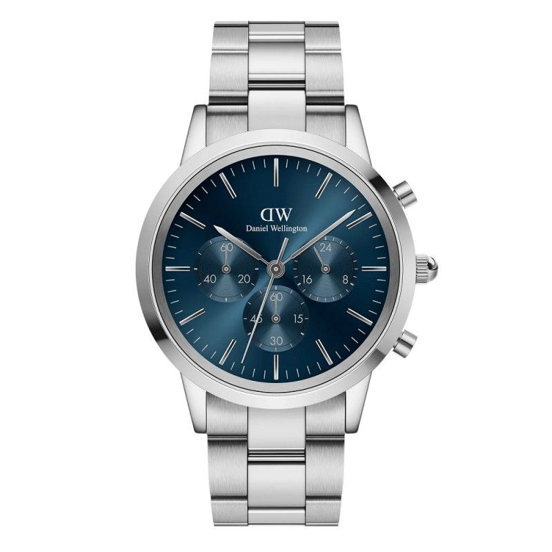Orologio Uomo DANIEL WELLINGTON Iconic Chronograph Link Artic Blue - DW00100644