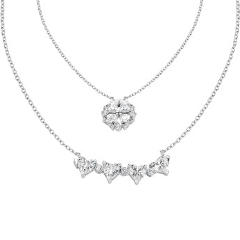Collana Donna AMEN Quadricuore - CLPMHBB