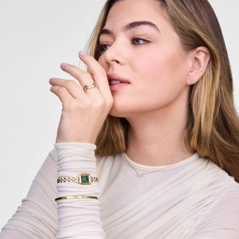 Orologio Donna DANIEL WELLINGTON Quadro Mini Arch 3-link Emerald Sunray Gold - DW00100852