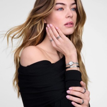 Orologio Donna DANIEL WELLINGTON Petite Mini Arch 3-Link White Silver - DW00100853