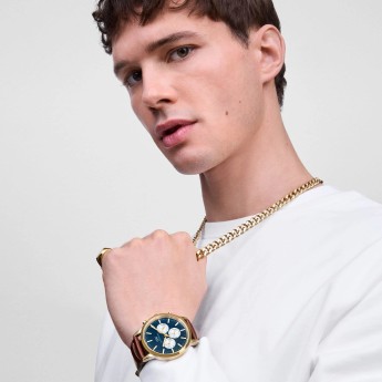 Orologio Uomo DANIEL WELLINGTON Iconic Chronograph St Mawes Arctic Panda Gold - DW00100873