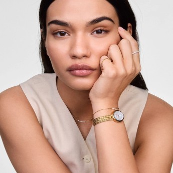 Orologio Donna DANIEL WELLINGTON Juliette Braided Mesh White Sunray Gold - DW00100882