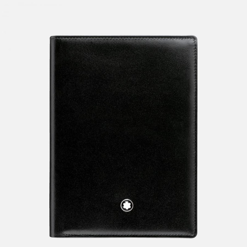 Portafoglio Montblanc 35798 in pelle nera con 7 scomparti e porta documento estraibile collezione Meisterstück