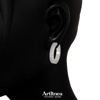 Orecchini Donna Artlinea ZOR1249-LB in argento 925 con zirconi bianchi