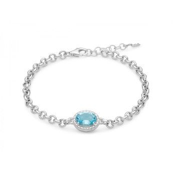 Bracciale Donna Miluna BRD909 in argento 925 con topazio azzurro naturale taglio ovale 3,24 ct