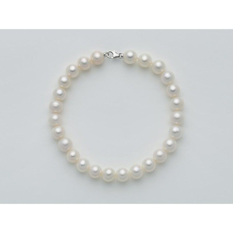 Bracciale Donna Miluna PBR1676V - Bracciale perle bianche coltivate di acqua dolce 6-6,5 mm con chiusura in oro bianco