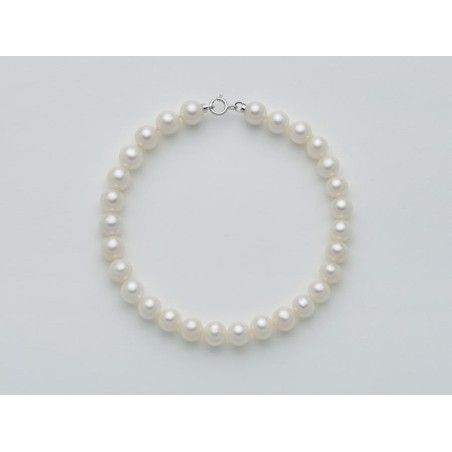 Bracciale Donna Miluna PBR2214 con perle bianche coltivate di acqua dolce 4,5-5 mm e chiusura in oro bianco