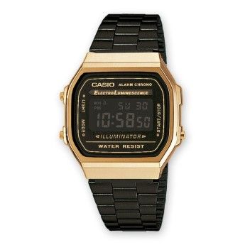 Orologio Unisex Casio  A168WEGB-1BEF multifunzione digitale pvd black e gold collezione Vintage