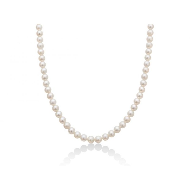 Collana Donna Miluna PCL4200 con perle bianche coltivate di acqua dolce 7-7,5 mm ed oro bianco 750