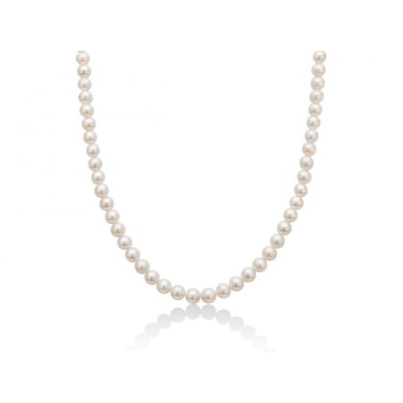 Collana Donna Miluna PCL4201 con perle bianche coltivate di acqua dolce 7,5-8 mm ed oro bianco