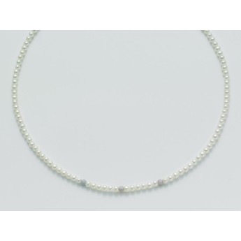 Collana Donna Miluna PCL1701BV con perle bianche coltivate di acqua dolce 4-4,5 mm in oro bianco