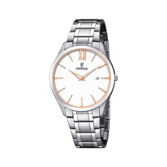 Festina-Orologio da uomo al quarzo con Display analogico e cinturino in acciaio INOX color argento F6832/3