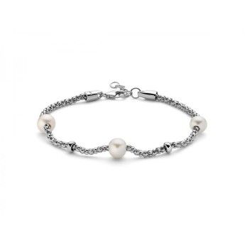 Bracciale Donna Miluna PBR2989 – Bracciale in argento 925 rodiato e perle bianche coltivate 6,5-7 mm collezione Miss Italia