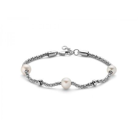 Bracciale Donna Miluna PBR2989 – Bracciale in argento 925 rodiato e perle bianche coltivate 6,5-7 mm collezione Miss Italia