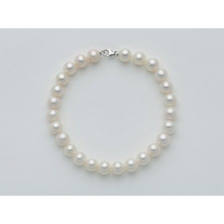 Bracciale Donna Miluna PBR1677 con perle bianche coltivate di acqua dolce 6,5-7 mm e oro bianco 750