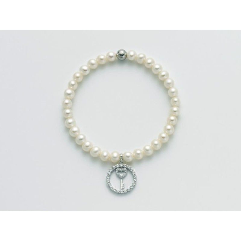 Bracciale Donna Miluna PBR2980-TPZ con perle bianche coltivate di acqua dolce 5,5-6 mm e pendente in argento 925