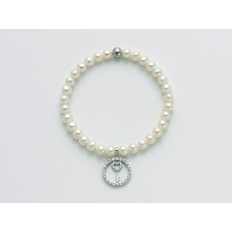Bracciale Donna Miluna PBR2980-TPZ con perle bianche coltivate di acqua dolce 5,5-6 mm e pendente in argento 925