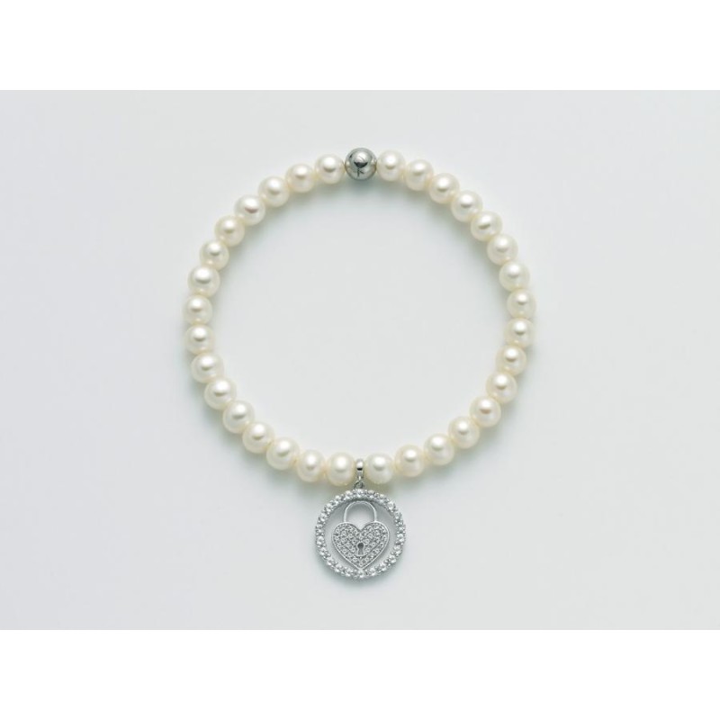 Bracciale Donna Miluna PBR2978-TPZ - Bracciale con perle bianche coltivate e charms in argento 925 rodiato