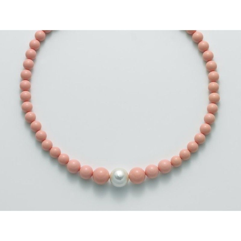 Collana Donna Miluna PCL5317 - Collana corallo rosa e perla bianca coltivata collezione Terra e Mare