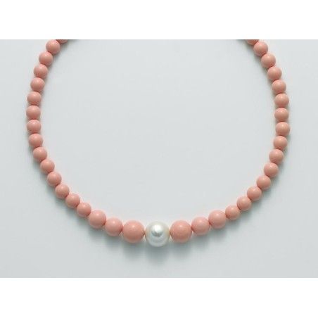 Collana Donna Miluna PCL5317 - Collana corallo rosa e perla bianca coltivata collezione Terra e Mare