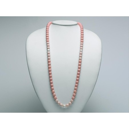 Collana Donna Miluna PCL5458 in corallo rosa 10 mm, perla bianca coltivata di acqua dolce 9,5-10 mm e chiusura in argento 925