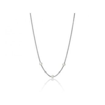 Collana Donna Miluna PCL5800 in argento 925 rodiato con perla bianca coltivata 6,5-7 mm collezione Miss Italia