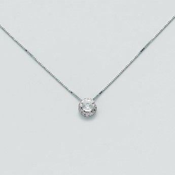 Collana Donna Miluna CLD4064-005G7 in oro bianco e brillante 0,05 ct