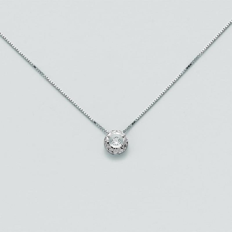 Collana Donna Miluna CLD4064-005G7 in oro bianco e brillante 0,05 ct