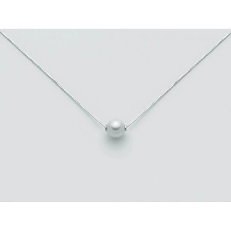 Collana Donna Miluna CL1421M in oro bianco con perla bianca coltivata di acqua dolce 9,5-10 mm