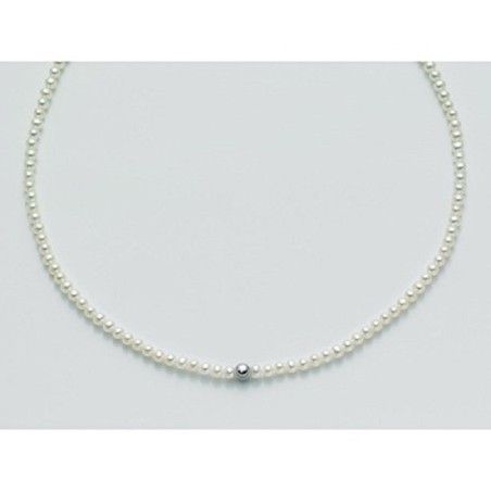Collana Donna Miluna PCL4776 con perle bianche coltivate di acqua dolce 5-5,5 mm ed oro bianco