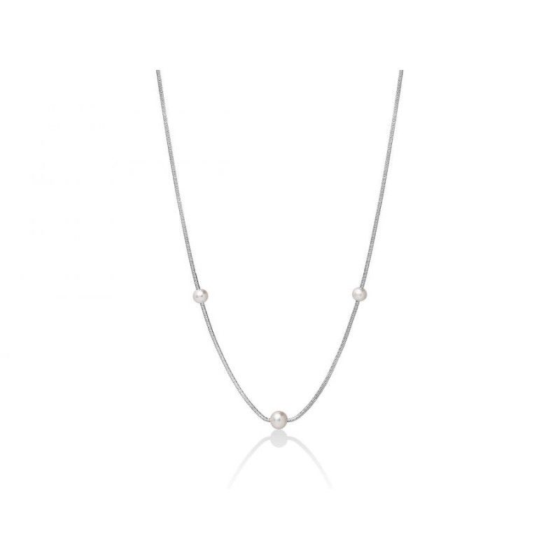 Collana Donna Miluna PCL5622 in argento 925 rodiato con perle bianche coltivate 6-7,5 mm collezione Miss Italia