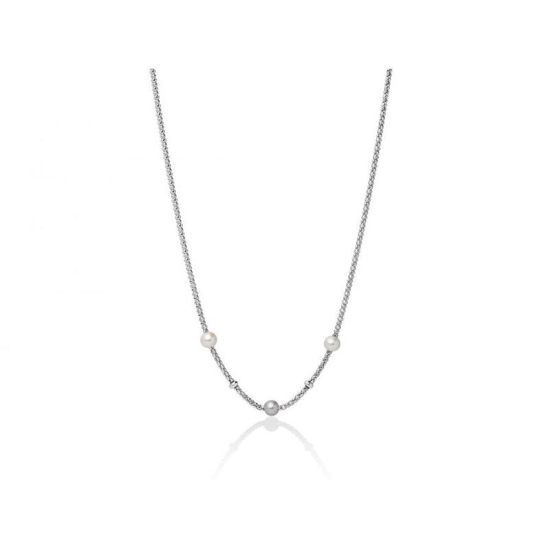 Collana Donna Miluna PCL5801 in argento 925 rodiato con perle coltivate 6,5-7 mm collezione Miss Italia
